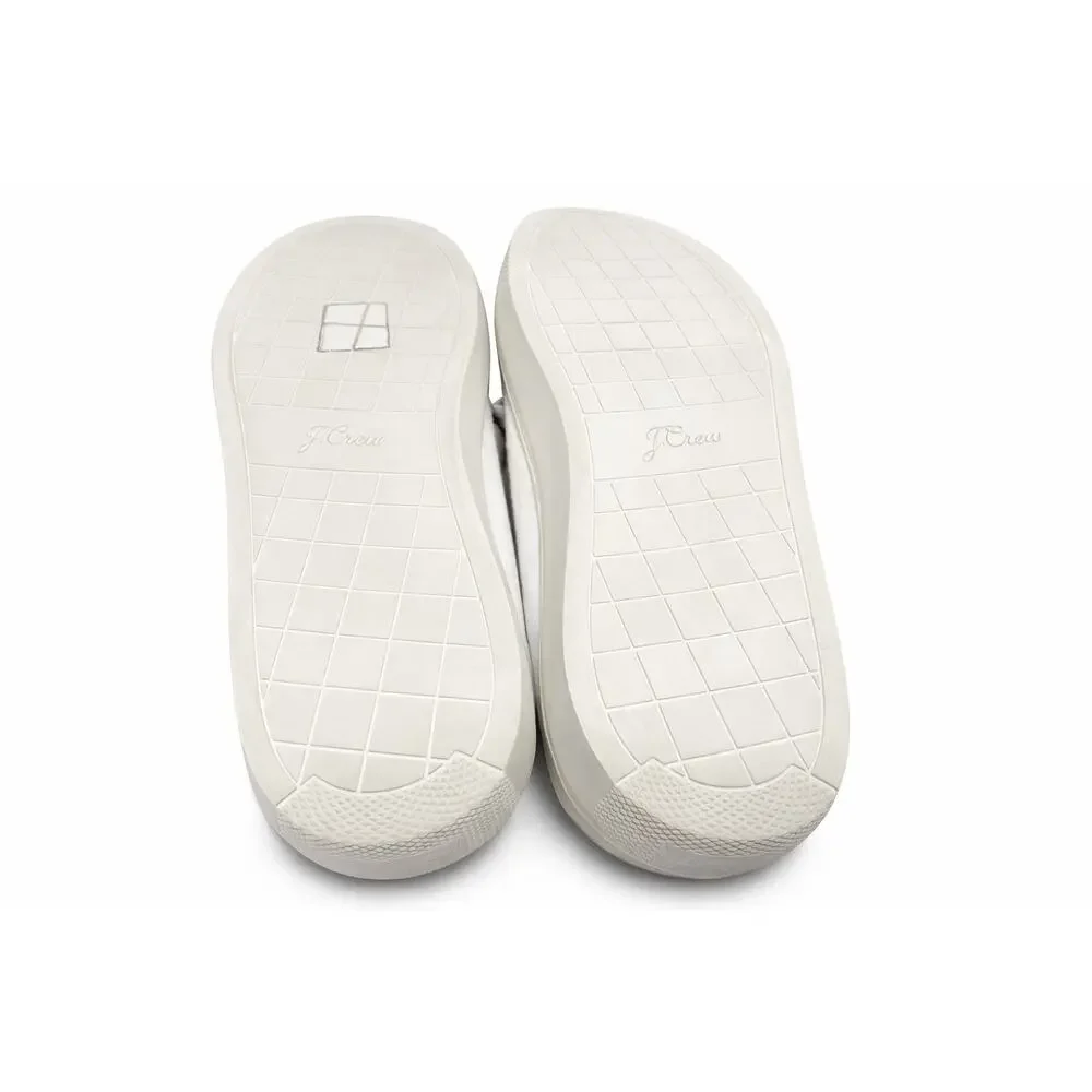 J.Crew 10 Wns White‎ Sneakers Clean Girl Preppy Coastal Minimal Boat SlipOns